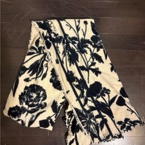 Floral Black and Cream Scarf